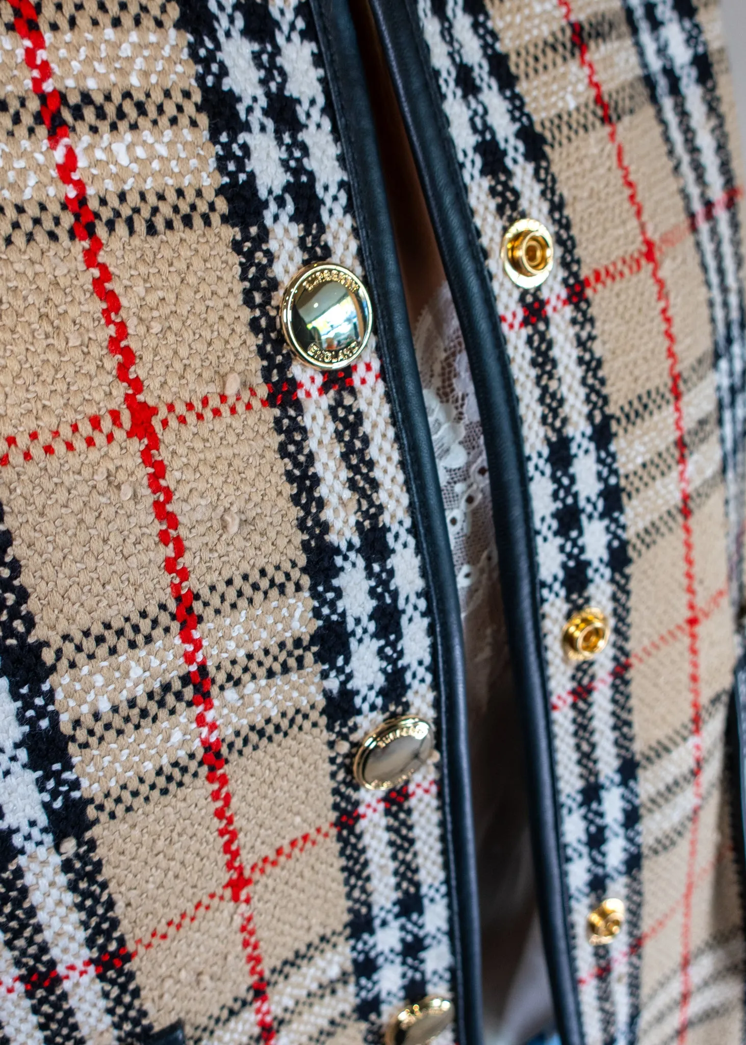 Burberry Plaid Print Jacket