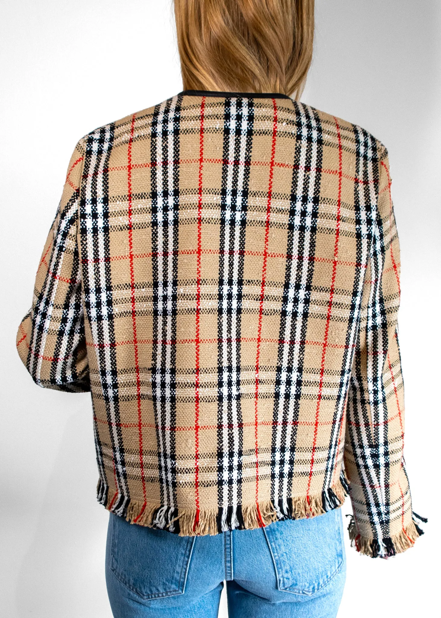Burberry Plaid Print Jacket