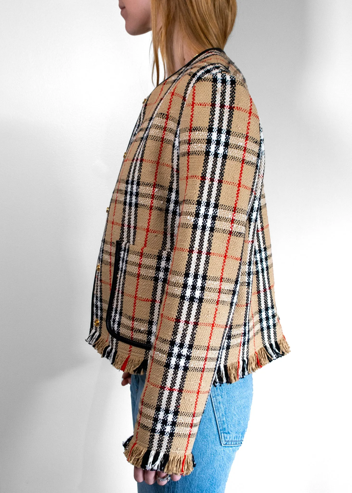 Burberry Plaid Print Jacket