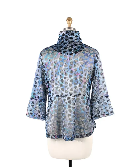 Damee Sequin Soutache Jacket in Blue - 400-BLU