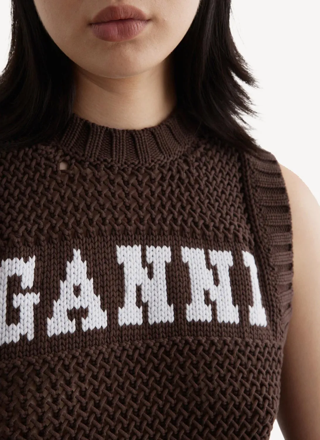 Ganni - Gilet - Dark Brown - Femme