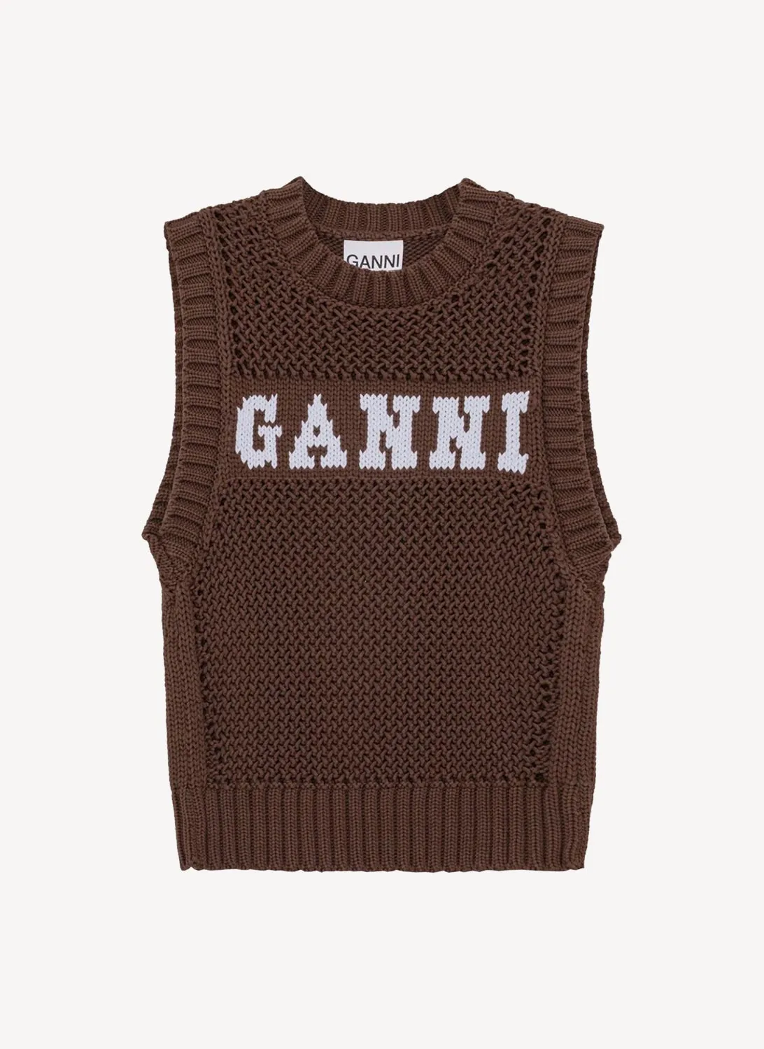Ganni - Gilet - Dark Brown - Femme