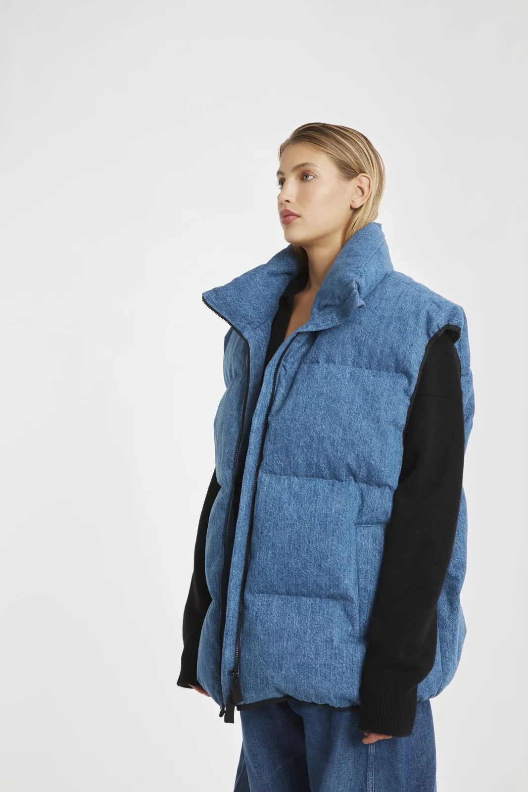 Gloria Denim Puffer Vest