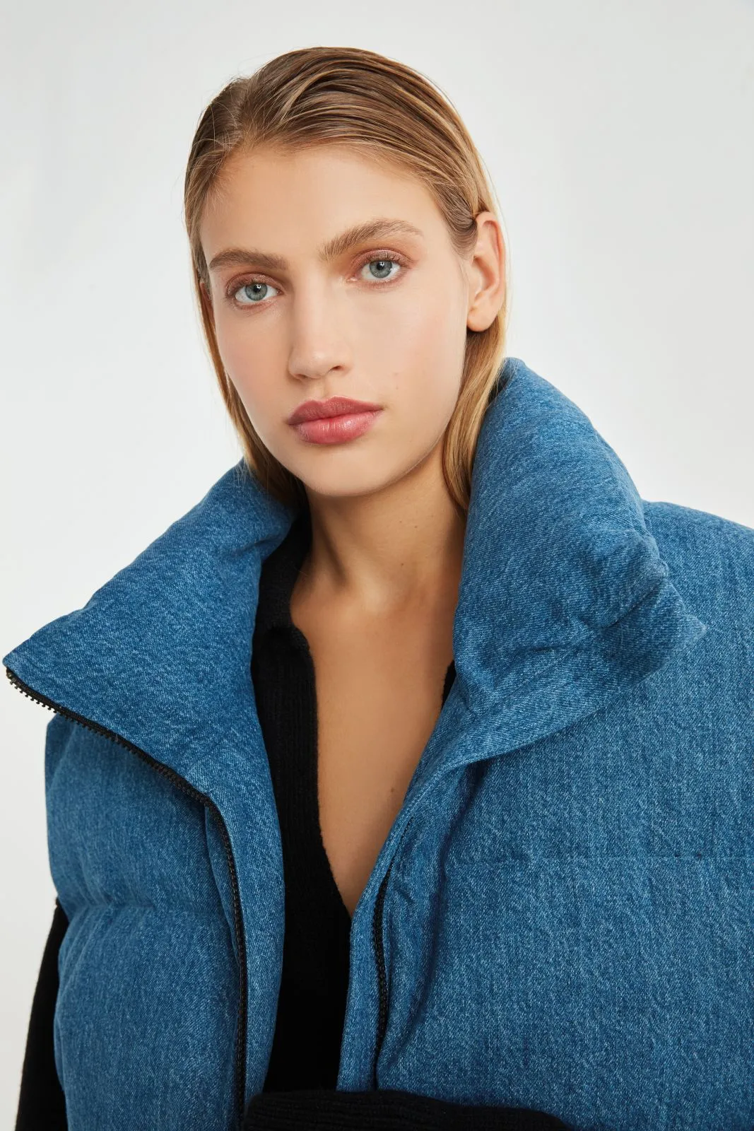 Gloria Denim Puffer Vest
