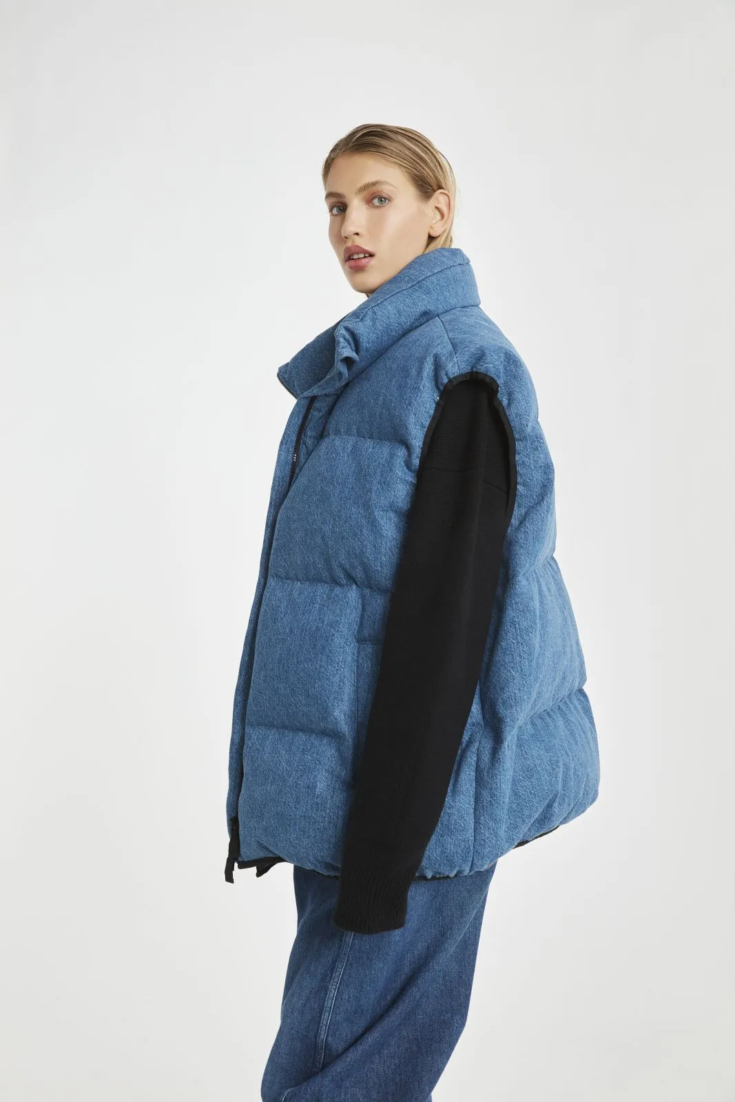 Gloria Denim Puffer Vest