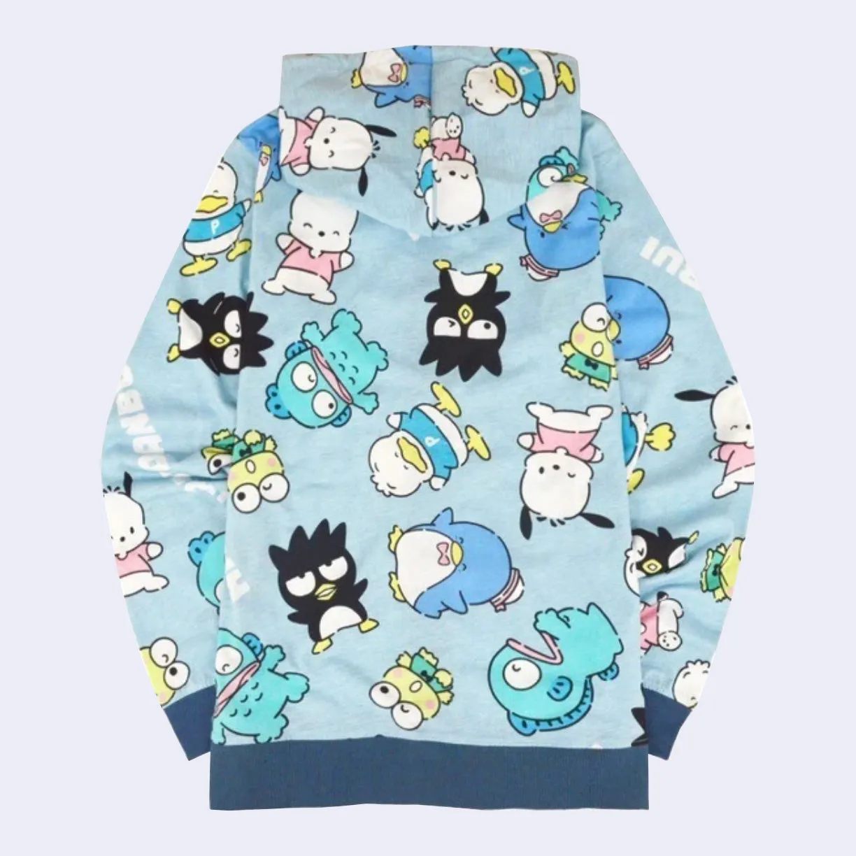 Hapidanbui All-Over-Pattern Zip-up Hoody Jacket (Blue)
