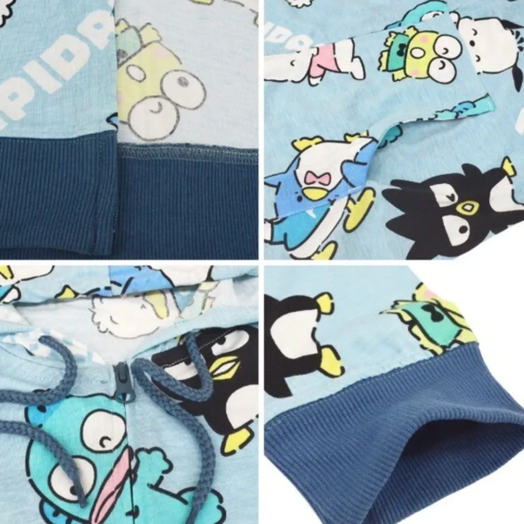Hapidanbui All-Over-Pattern Zip-up Hoody Jacket (Blue)