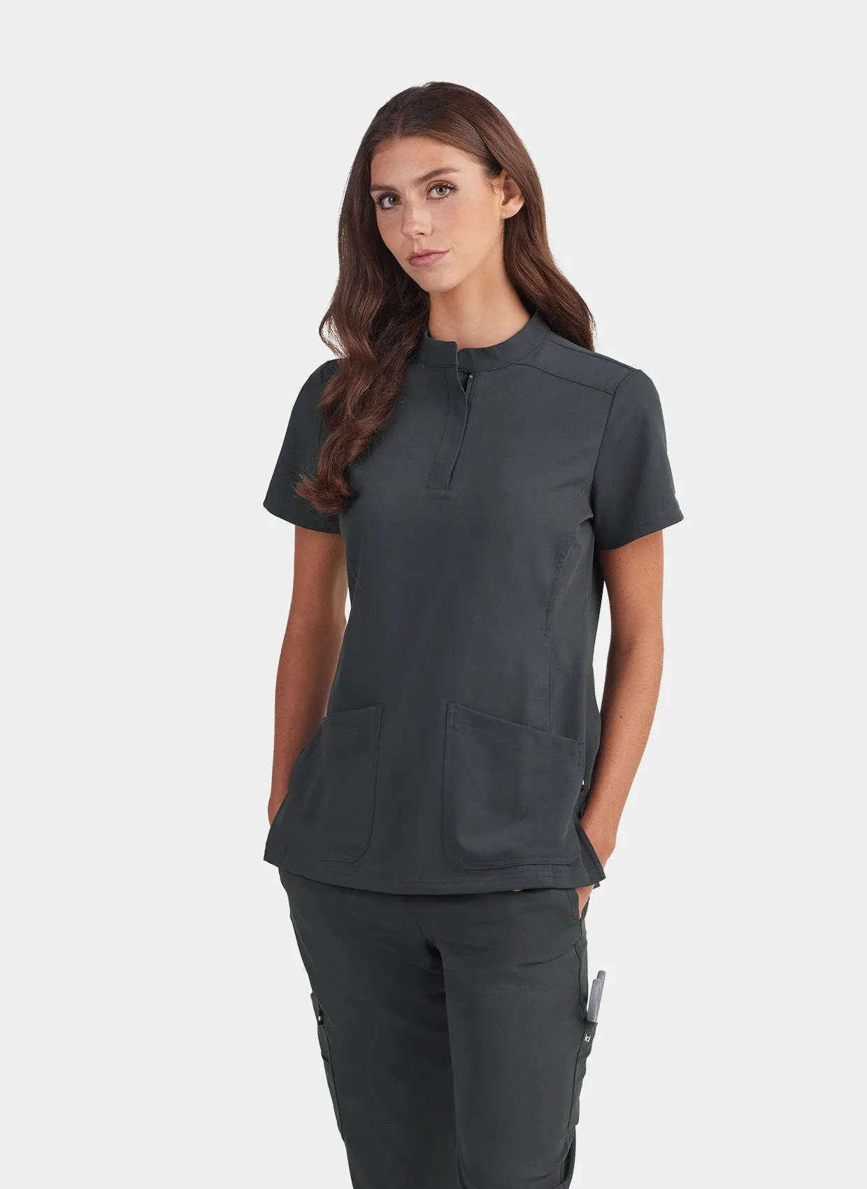Koi Next Gen Driven Scrub Top - Charcoal