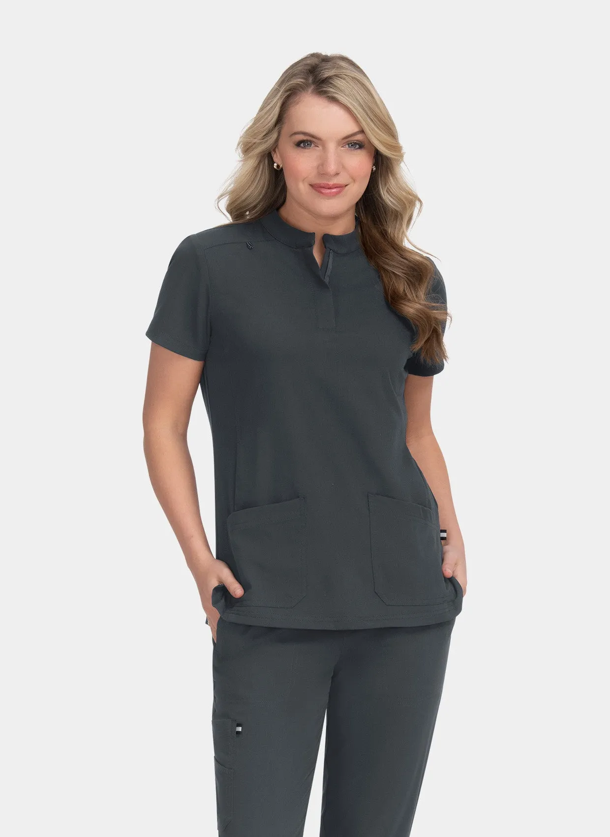 Koi Next Gen Driven Scrub Top - Charcoal