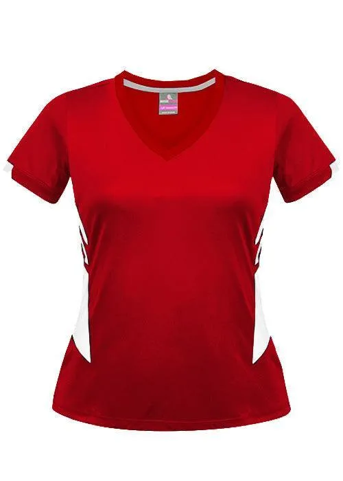 Ladies Tasman Tee Red/White