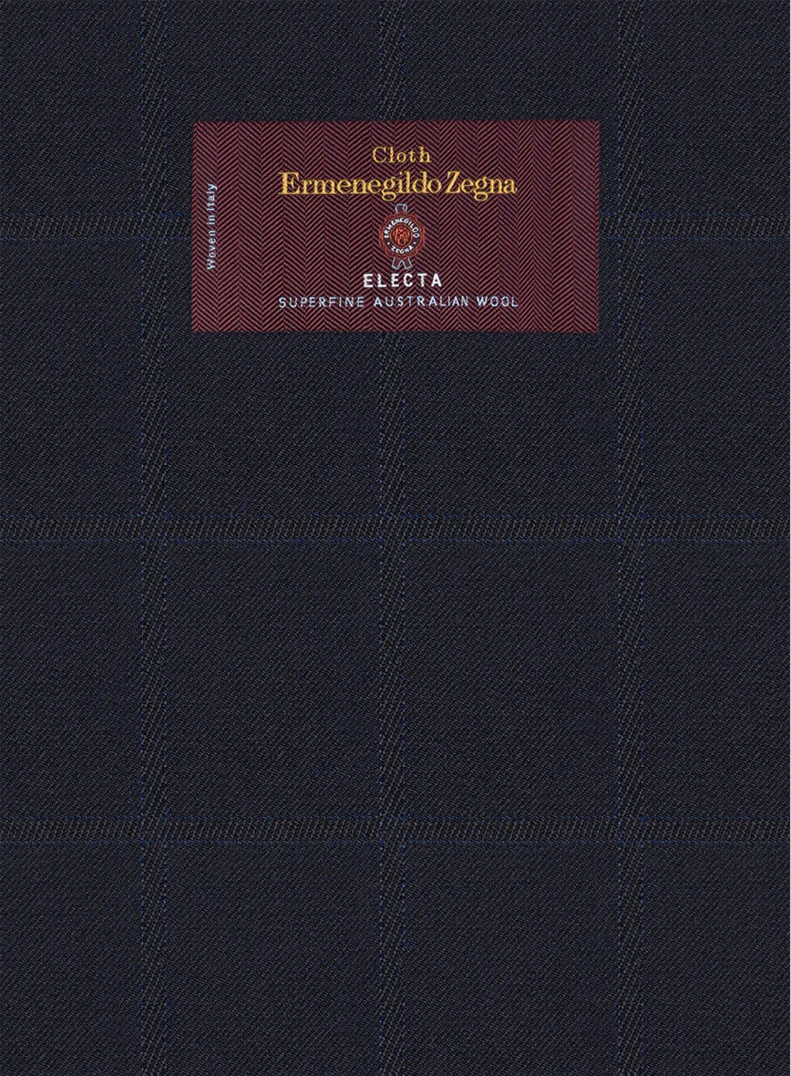 Lanificio Zegna Electa Corta Blue Checks Wool Jacket