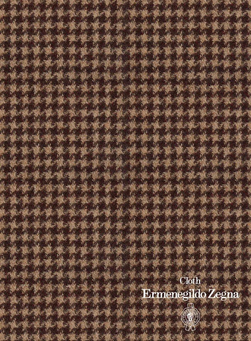 Lanificio Zegna Trofeo Brown Houndstooth Cashmere Jacket