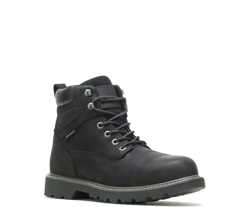 MEN'S FLOORHAND WATERPROOF STEEL-TOE 6" WORK BOOT- BLACK- W10694
