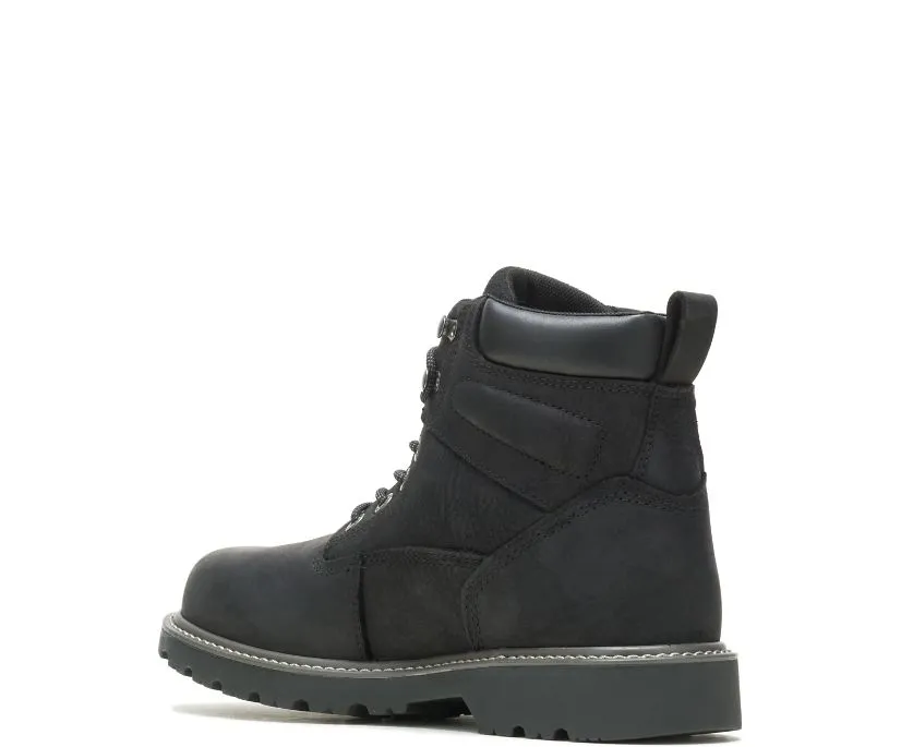 MEN'S FLOORHAND WATERPROOF STEEL-TOE 6" WORK BOOT- BLACK- W10694