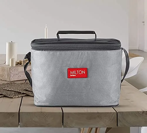 Milton Delicious Combo Stainless Steel Insulated Tiffin, Set of 3 Containers (200 ml, 320 ml, 500 ml) and 1 Tumbler, 380 ml, Grey | Airtight | Dishwasher-Safe | Easy to carry | Leak proof | Insulated | Food Grade | Odour Proof