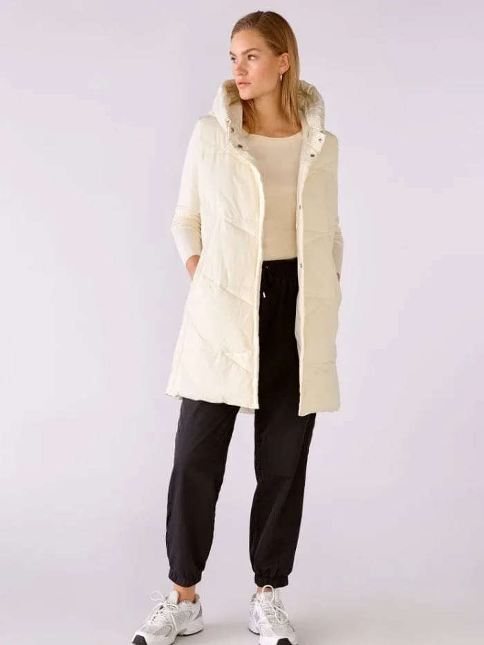 Oui Pale Peachy Pink Puffer Gilet  76128 3042