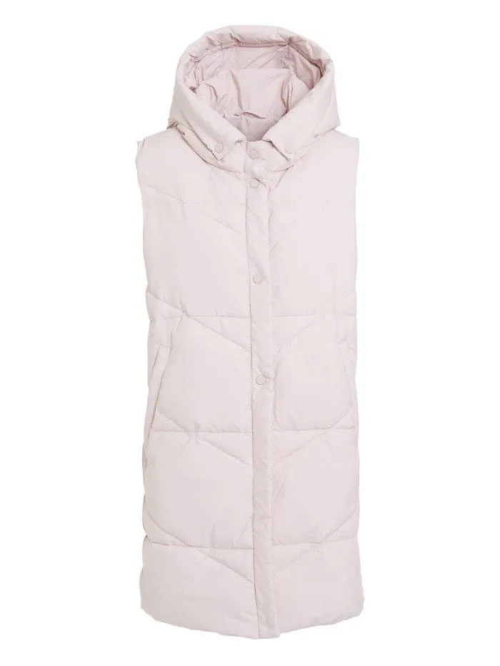 Oui Pale Peachy Pink Puffer Gilet  76128 3042