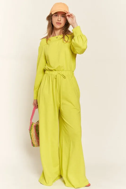 Plus One Shoulder Terry Jumpsuit