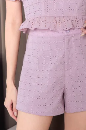 Poise and Love Broderie Shorts (Dusty Pink)