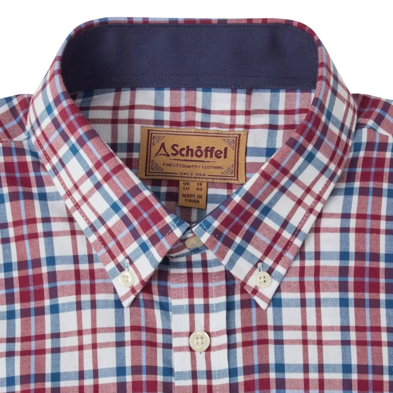 Schoffel Healey Tailored Mens Shirt - Bordeaux