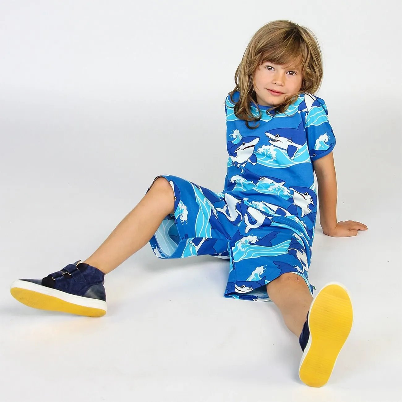 Småfolk Brilliant Blue Shorts With Sharks