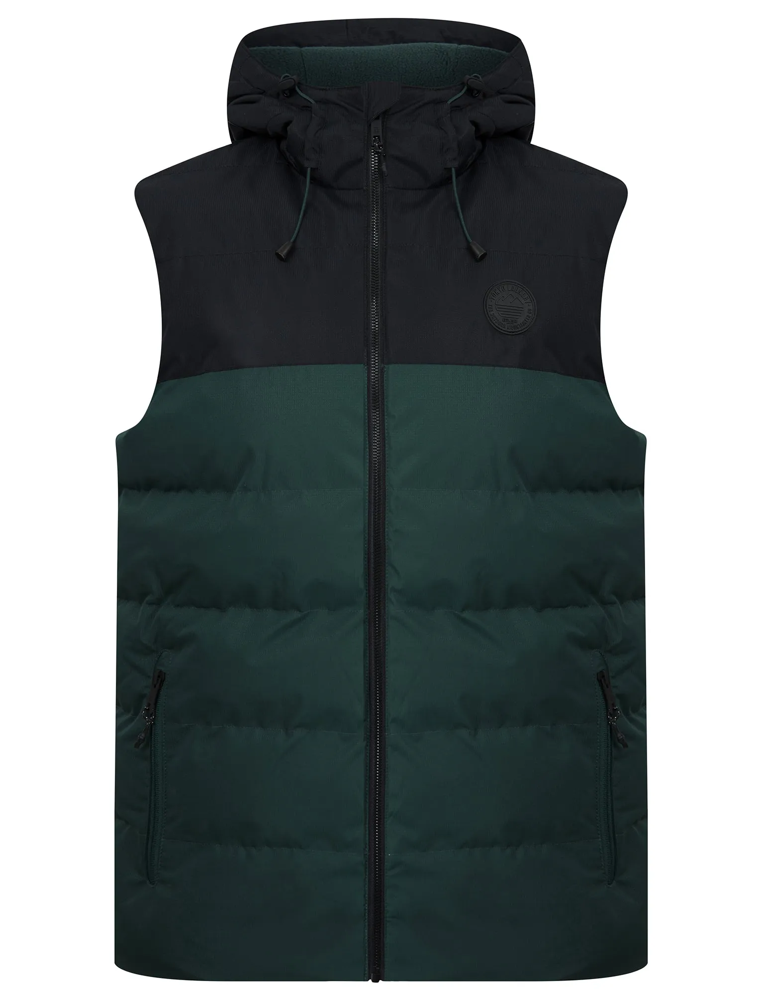 Tarlo Micro-Fleece Lined Hooded Quilted Puffer Gilet in Jet Black - Tokyo Laundry