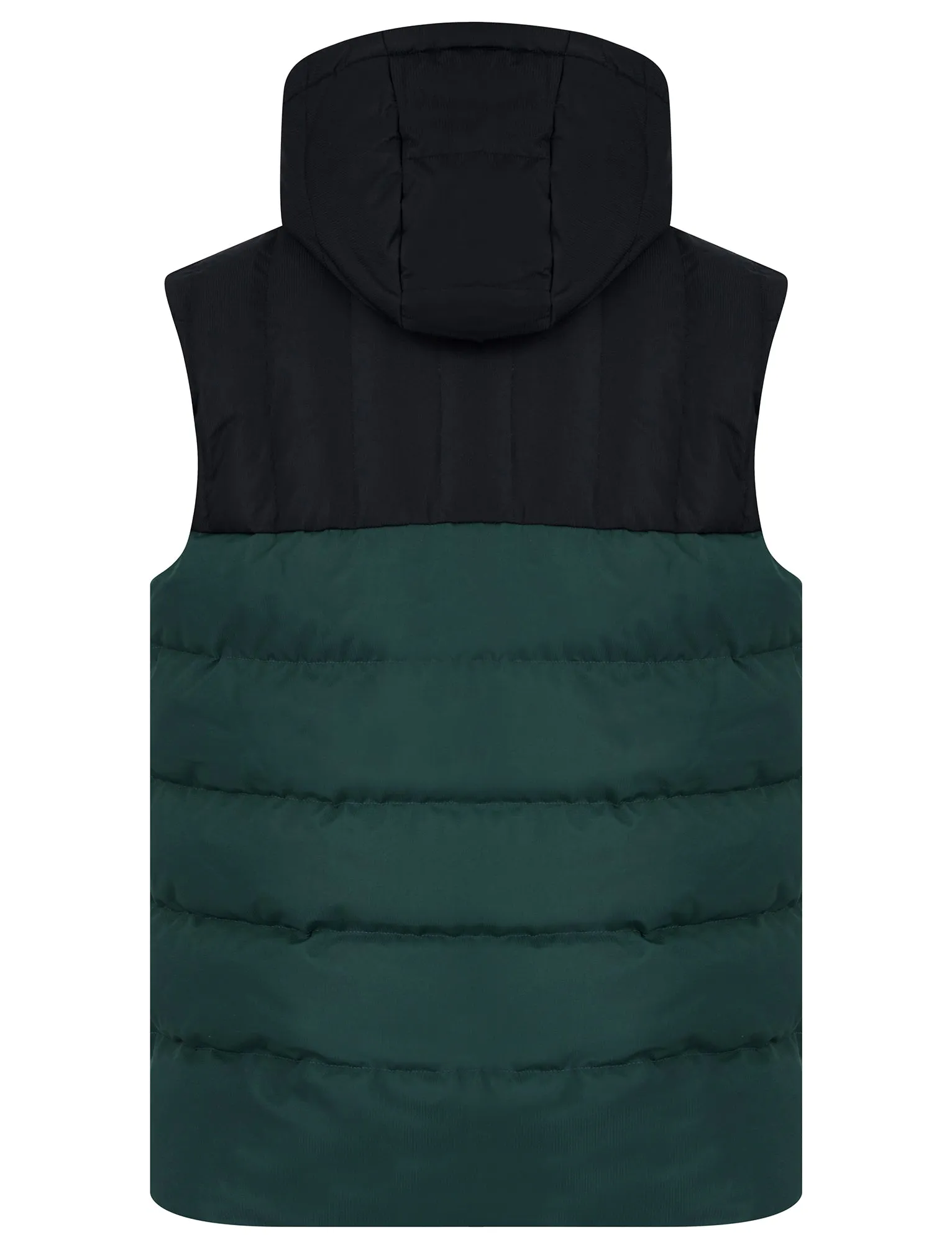 Tarlo Micro-Fleece Lined Hooded Quilted Puffer Gilet in Jet Black - Tokyo Laundry
