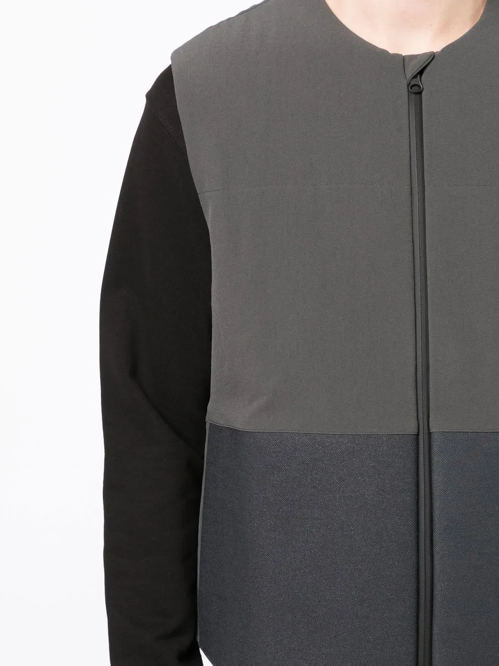 Zip-Up Collarless Gilet